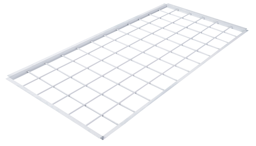 CAD rendering of a rectangular wire mesh interior safety screen frame