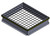 3D rendering of a roof curb with a diagonal wire safety grate on top, isometric view