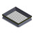 3D rendering of a roof curb with a diagonal wire safety grate on top, isometric view