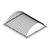 CAD line drawing of a wire-grid exterior fall protection screen fitted over a domed skylight