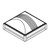 Line-art illustration of the Sunoptics arched blade vent skylight in isometric view