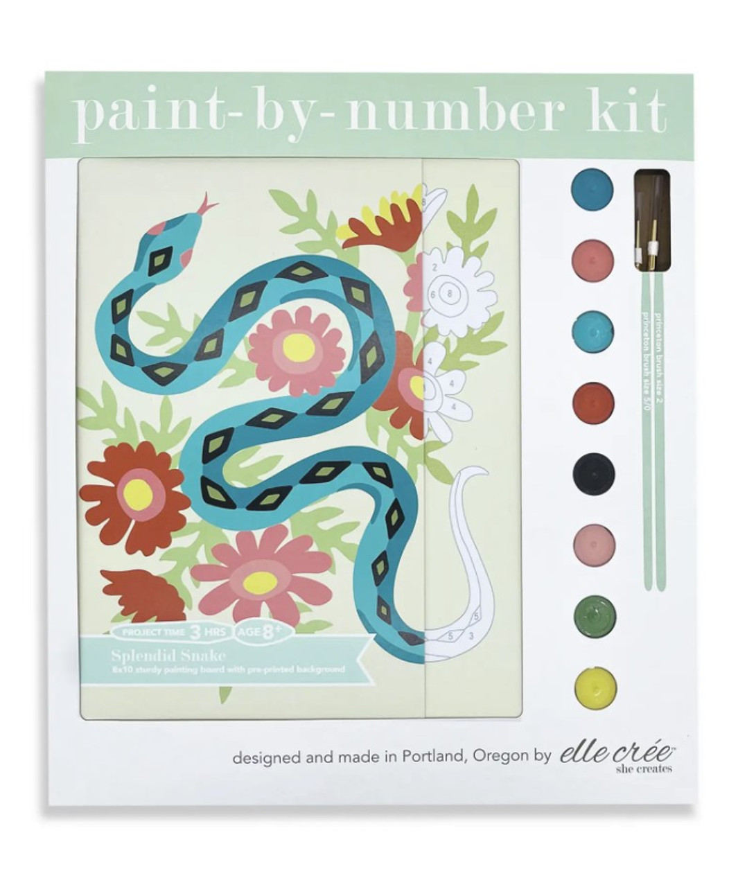 Fancy Flamingo  Mini Paint-by-Number Kit for Kids — Elle Crée (she creates)