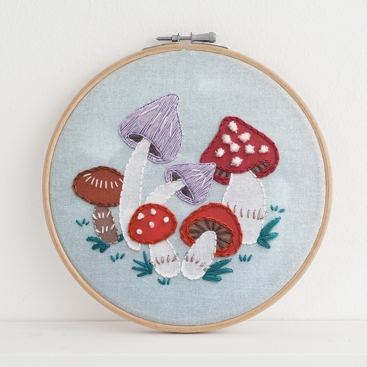 Mushrooms and Pine Needles Hand Embroidery Kit (October 2023 Box)