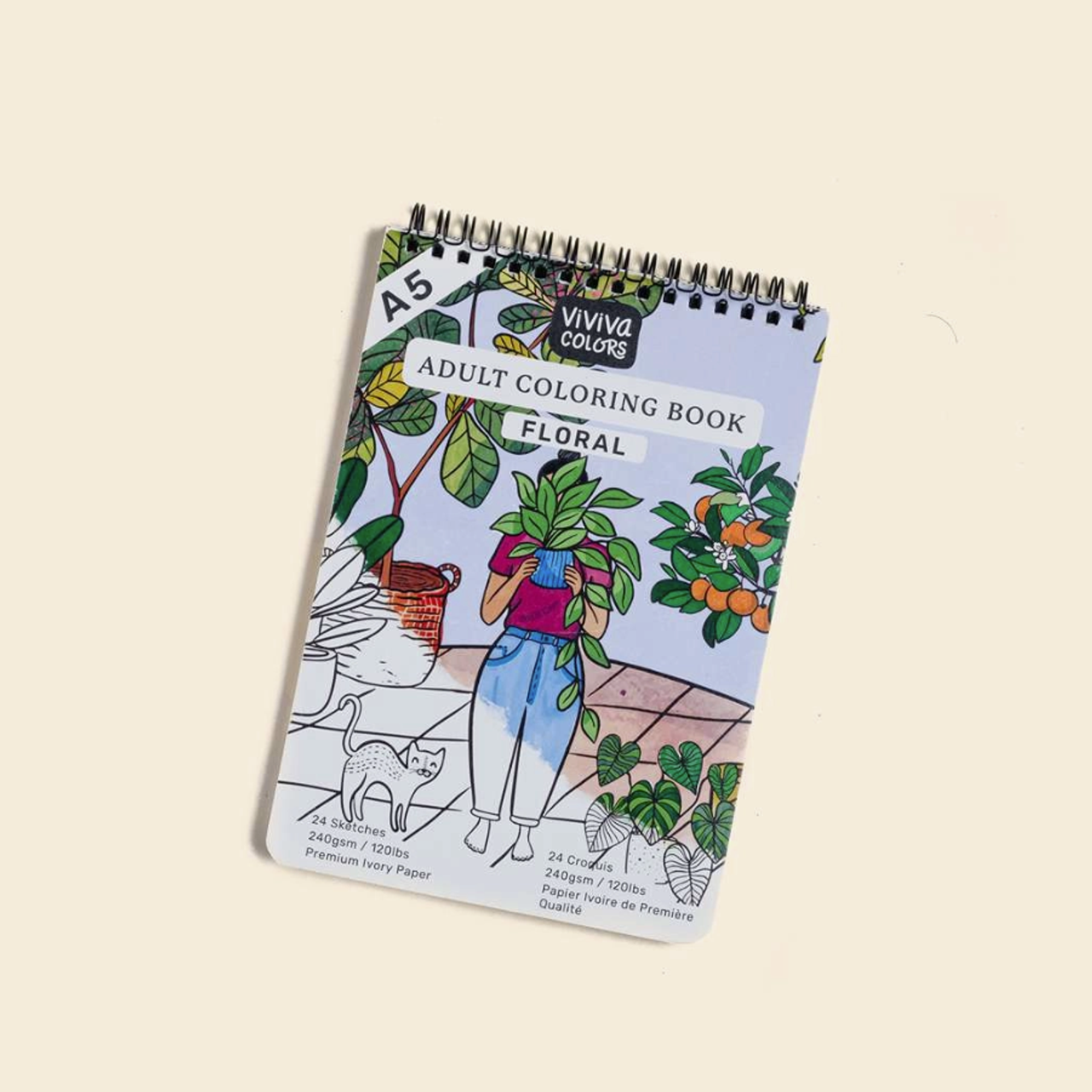  Adult Coloring Book To-Go Set - Floral - 24 hr 135108-FL-24HR