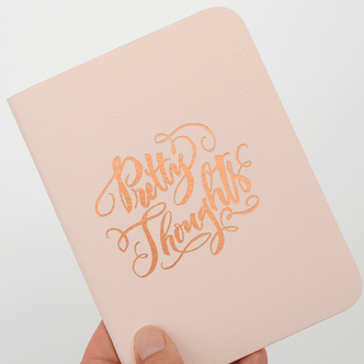 "Pretty Thoughts" Gold Foil Notebook, Blush Pink