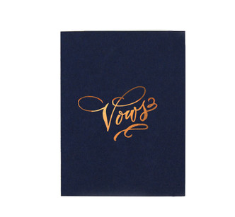 "Vows" Gold Foil Notebook, Navy