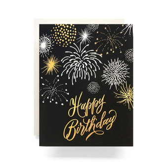 Fireworks Happy Birthday Greeting Card