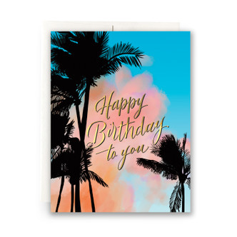 Palms Birthday Greeting Card