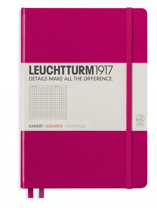 Leuchtturm Hard Cover Notebook- A5- Berry, Squared