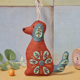 Corinne Lapierre Limited Folk Embroidered Dog Felt Craft Mini Kit