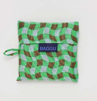 Green Wavy Gingham Baggu