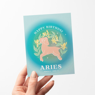 Zodiac Birthday: Aries Greeting Card