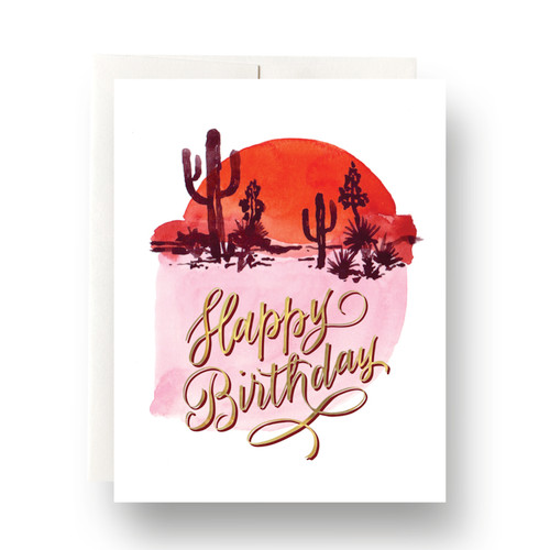 Abstract Cactus Birthday Greeting Card