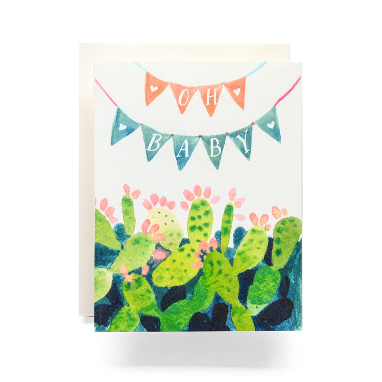 Cactus Pennant Oh Baby Greeting Card