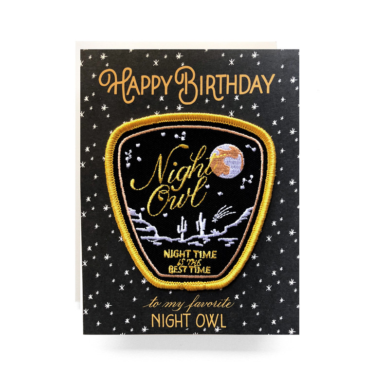 Patch Greeting Card | Night Owl Birthday