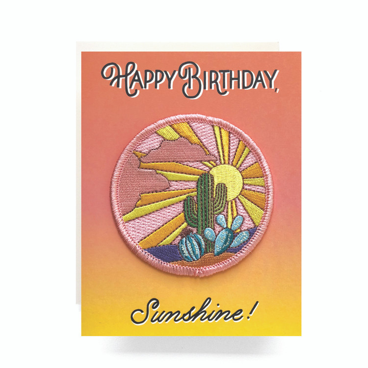 Patch Greeting Card | Cactus Sunset Birthday