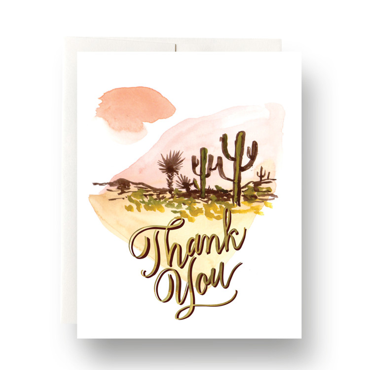 Abstract Cactus Thank You Greeting Card