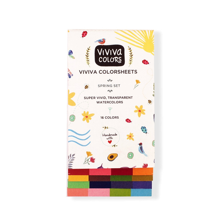 Viviva Watercolor Colorsheets- Spring Single Set- 16 Colors
