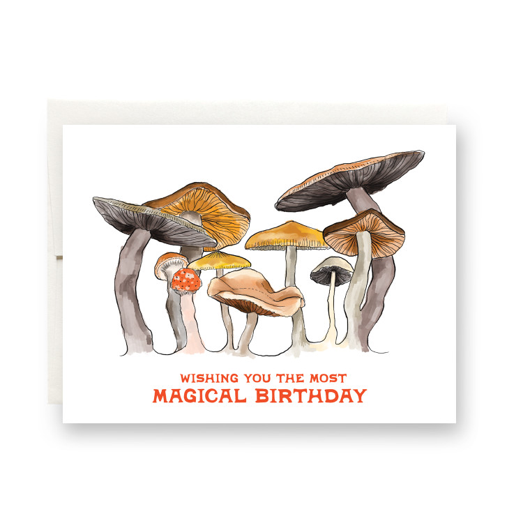 Mushroom Birthday Greeting Card