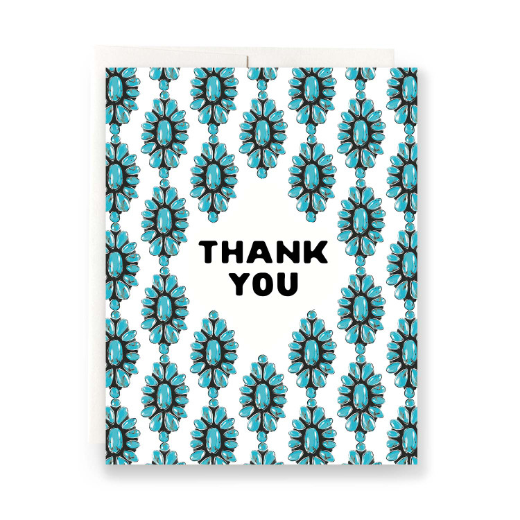 Turquoise Thank You Greeting Card