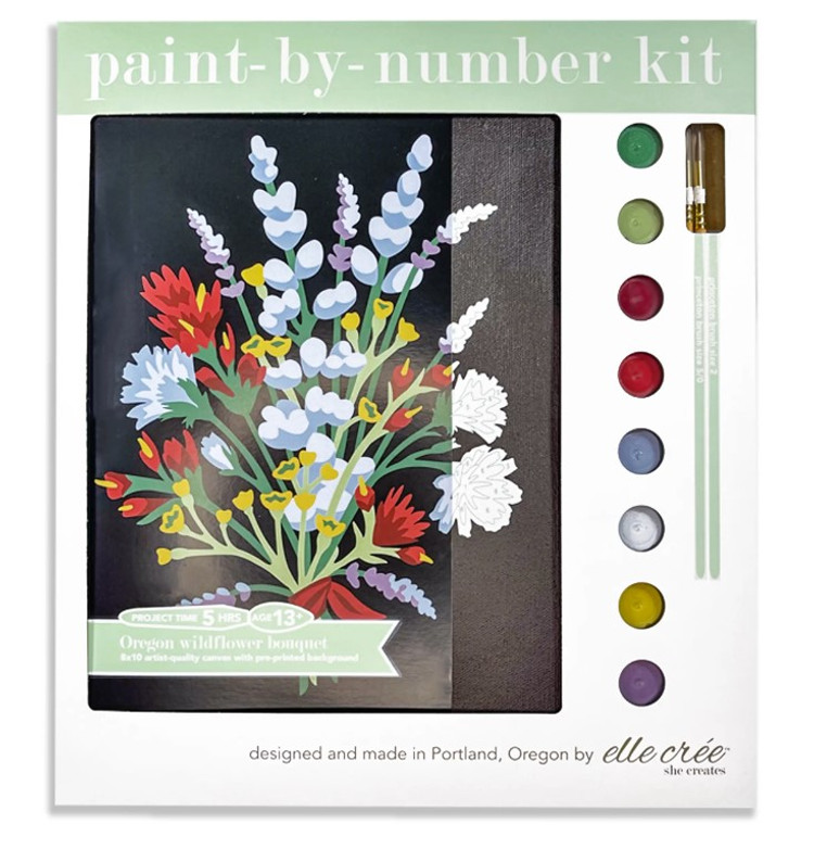 Elle Cree Oregon Wildflower Bouquet Paint-by-Number Kit