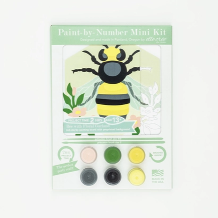 Elle Cree Bee with Floral Garland Mini Paint-By-Number Kit