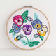 Antiquaria Springtime Pansies Sampler DIY Embroidery Kit, 6 in
