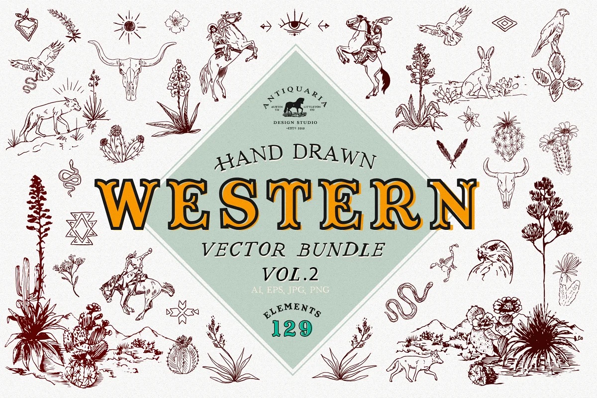 Western Cowboy Vector Illustrations