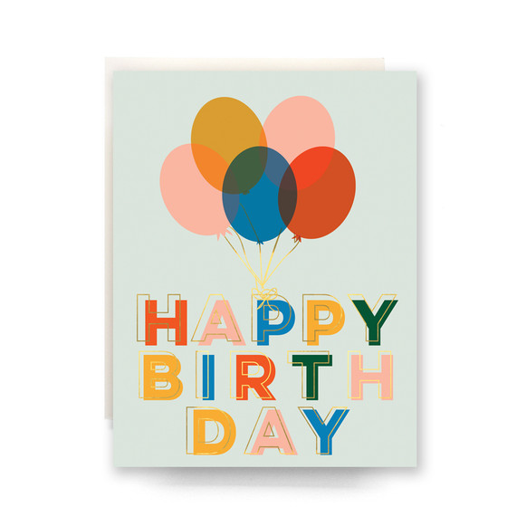 Balloons Birthday Greeting Card - Antiquaria