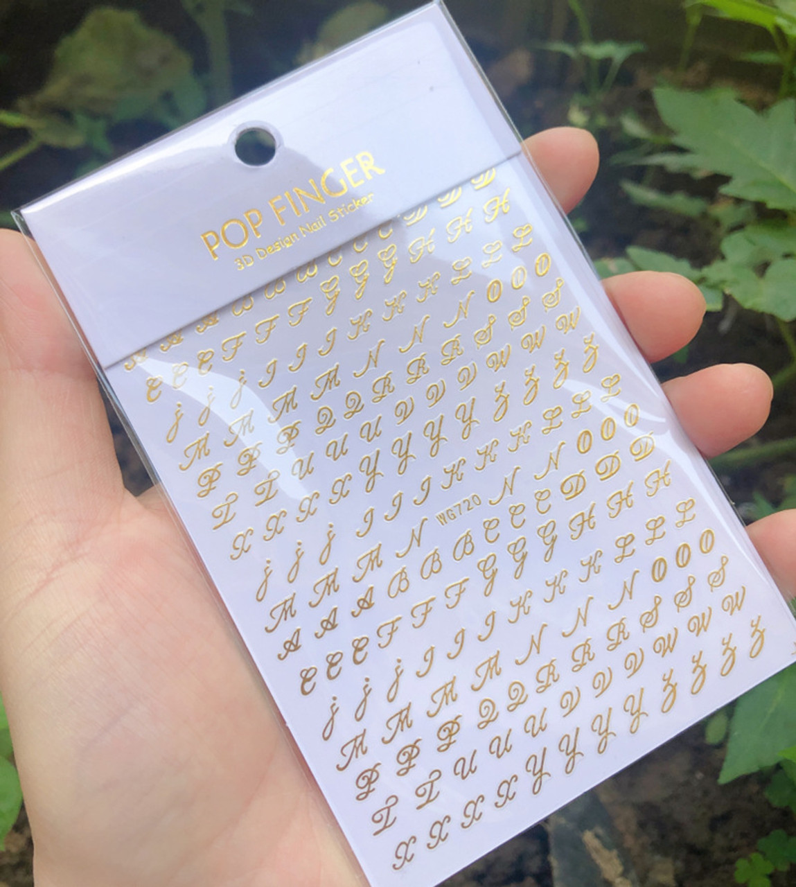 Gold Alphabet letters Nail Water Decals