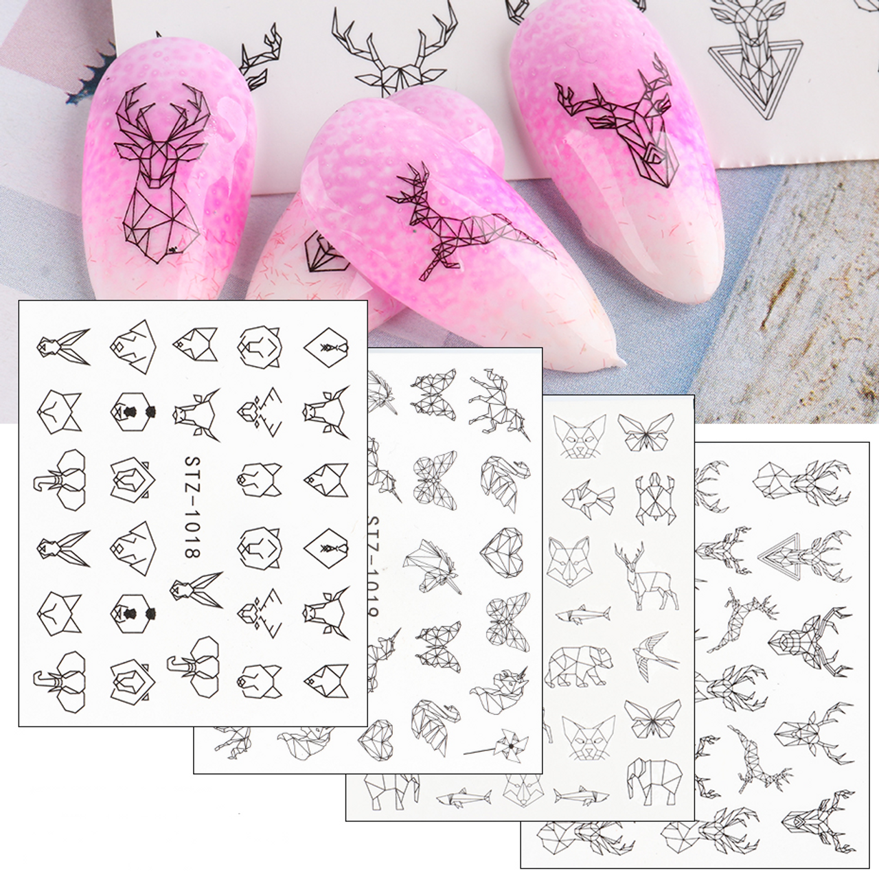 Flower Nail Art Water Decals - Beauty & The Prince