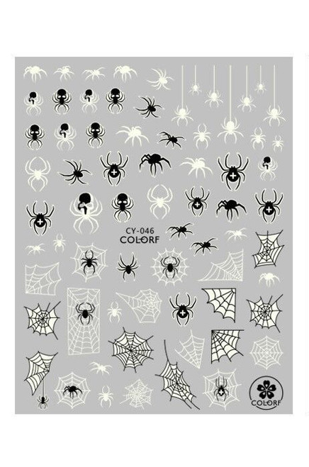 Glow-in-the-Dark Halloween Nail Art Stickers ColorF