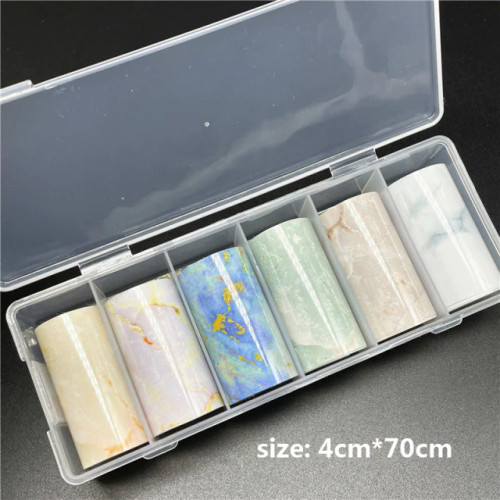 Stone & Marble Nail Art Transfer Foil 6 Piece Set