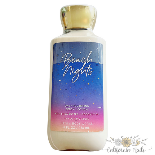 Beach Nights Daily Nourishing Body Lotion toasted marshmallow, sea salt breeze, s'mores accord, beach driftwood and creamy vanilla