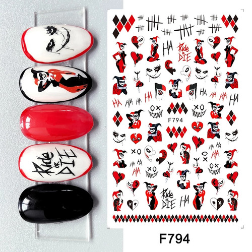 Harley Halloween Nail Art Stickers F794