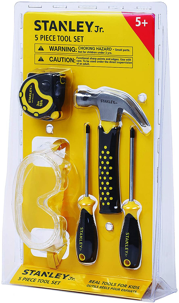 STANLEY Jr 5 Piece Tool Set With Hard Hat For Kids 