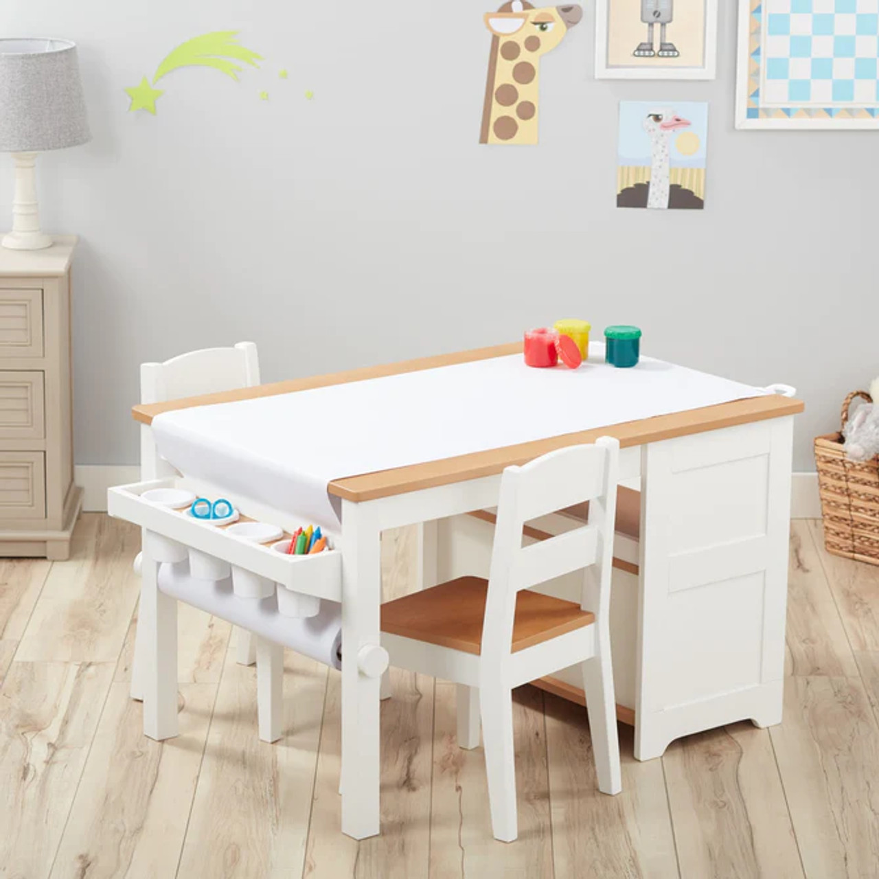 Melissa & Doug Wooden Art Table & Chairs Set - The Fun Company