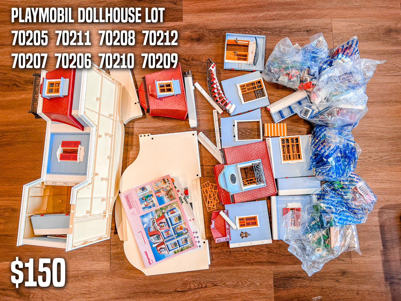 Playmobil unboxing : The Dollhouse (2019) - 70205, 70206, 70207, 70208  70212 