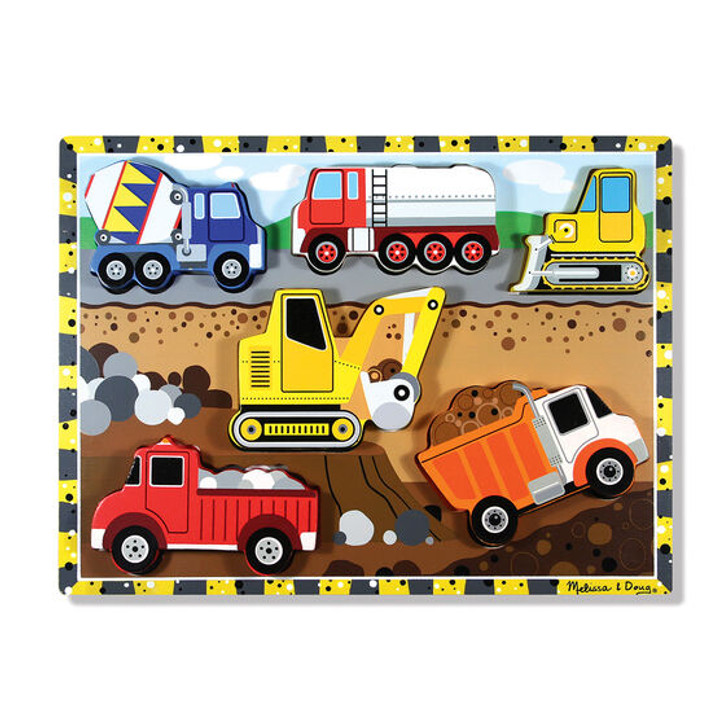 Melissa & Doug Construction Chunky Puzzle - 6 Pieces