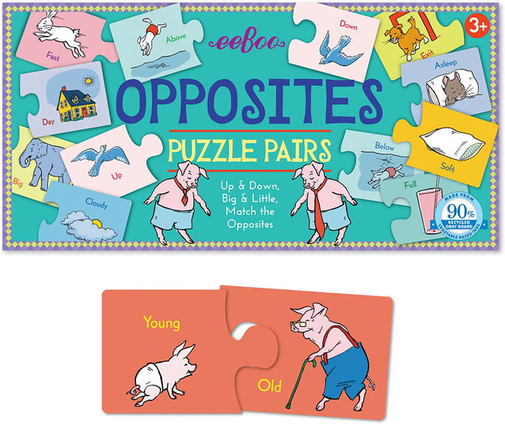 eeBoo Opposites Puzzle Pairs Matching Game for Toddlers