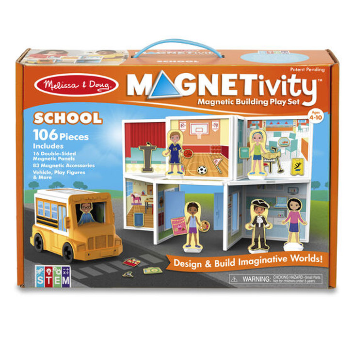 Melissa & Doug Magnetivity Magnetic Building Play Set - School