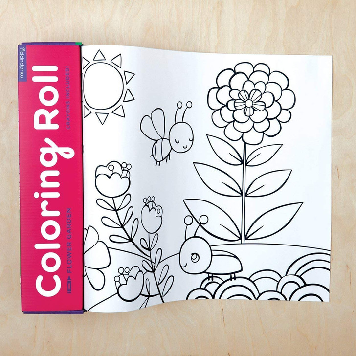 Mudpuppy Flower Garden Coloring Roll