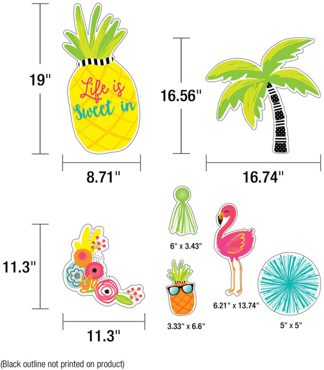 Simply Stylish Tropical Life Is Sweet Bulletin Board Set