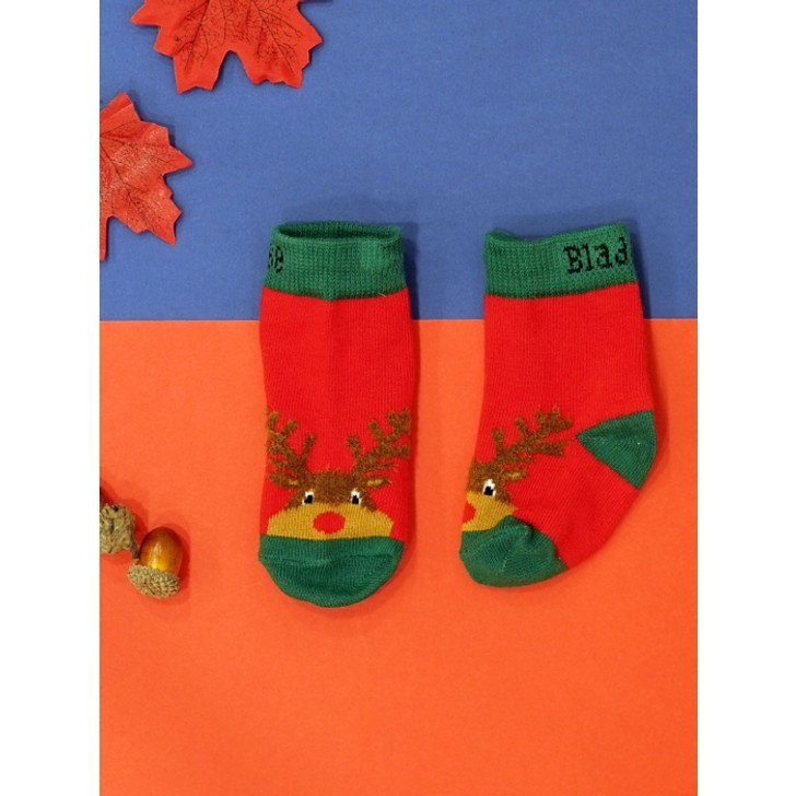 Reindeer Festive Socks - Size 6-12 Months