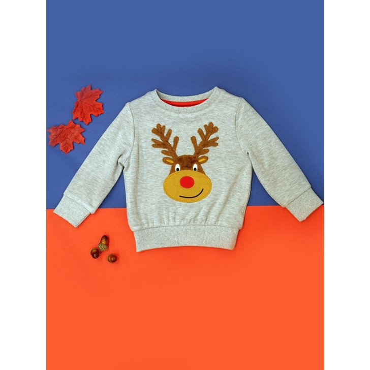 Reindeer Festive Sweatshirt - Size 1-2 Years