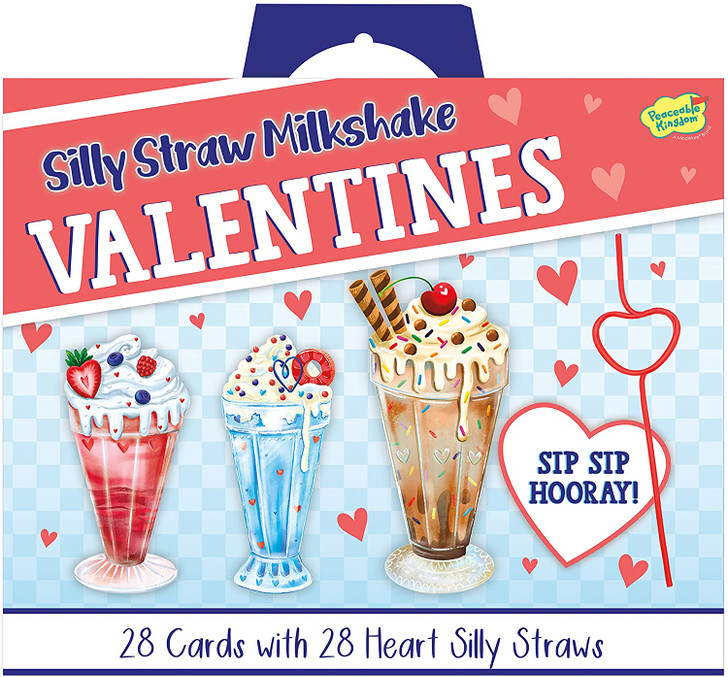 Silly Straw Milkshake Valentines