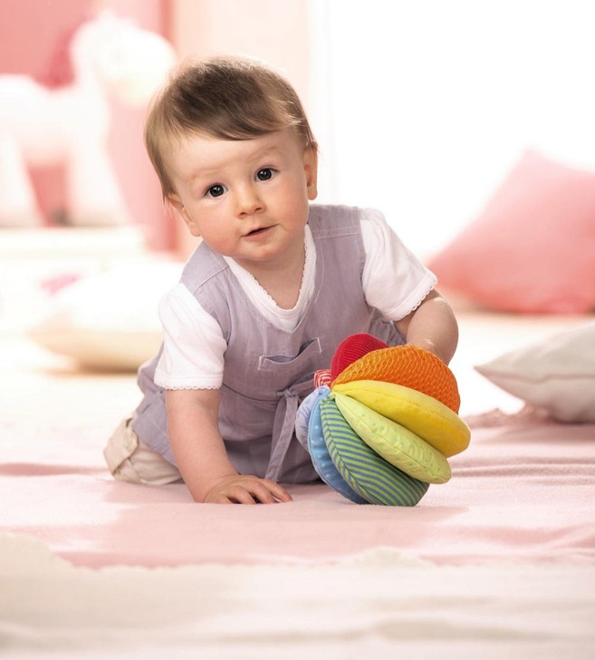 Haba - Rainbow Fabric Crinkle Baby Ball