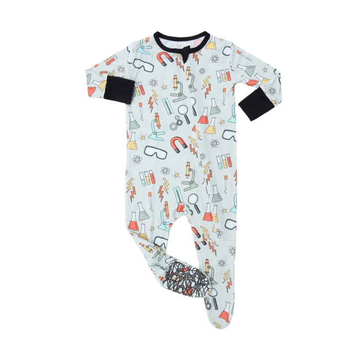 Peregrine Kidswear Science Lab Bamboo Footed Sleeper, Size 3-6 Months