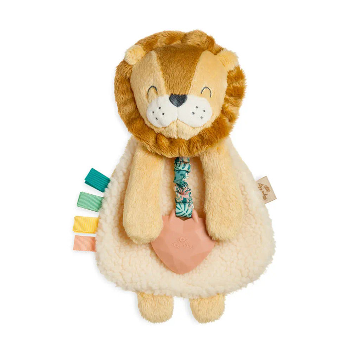 Itzy Lovey Plush with Silicone Teether Toy - Buddy the Lion
