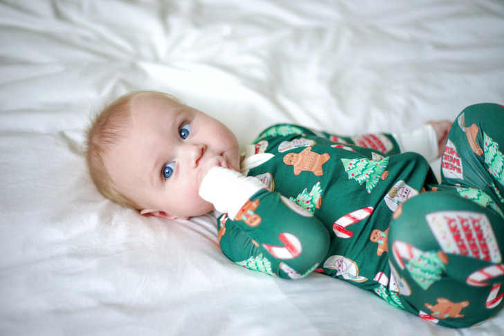 Christmas Pajamas - Evergreen Cookies Bamboo Footed Sleeper - Size 3-6 Months